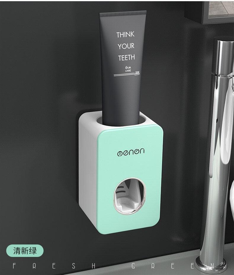 Lisslune | Smart Oral Care Duo: Automatic Toothpaste Dispenser and Wall-Mounted Toothbrush Holder Set