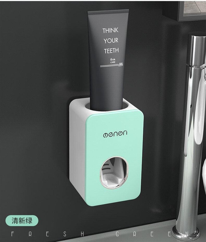 Lisslune | Smart Oral Care Duo: Automatic Toothpaste Dispenser and Wall-Mounted Toothbrush Holder Set
