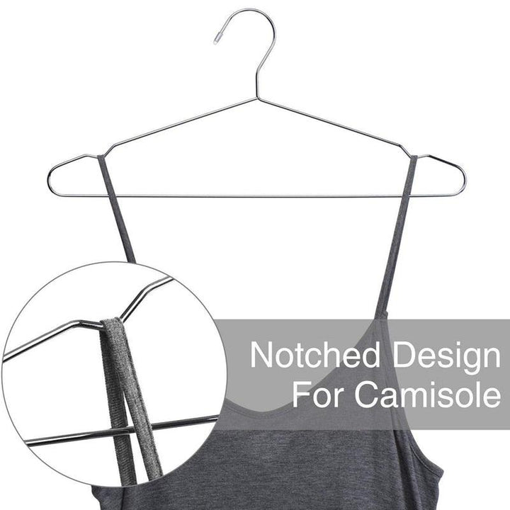 Lisslune | Deluxe Silver Stainless Steel Hanger Set - 20 Pack for Superior Closet Organization