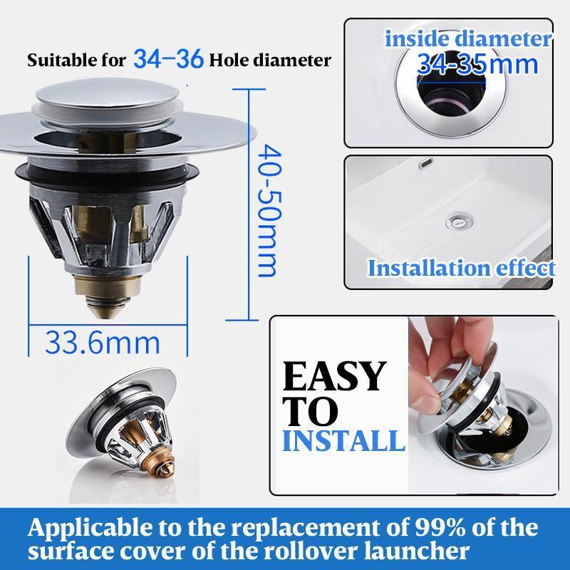 Lisslune | Stainless Steel Sink Stopper with Integrated Strainer