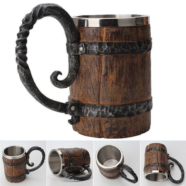 Lisslune | Ancient Time Stainless Steel Wooden Mug