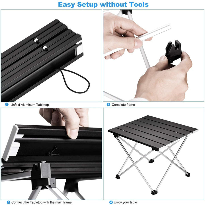 Lisslune | Portable ultra-lightweight aluminum camping table for adventurers