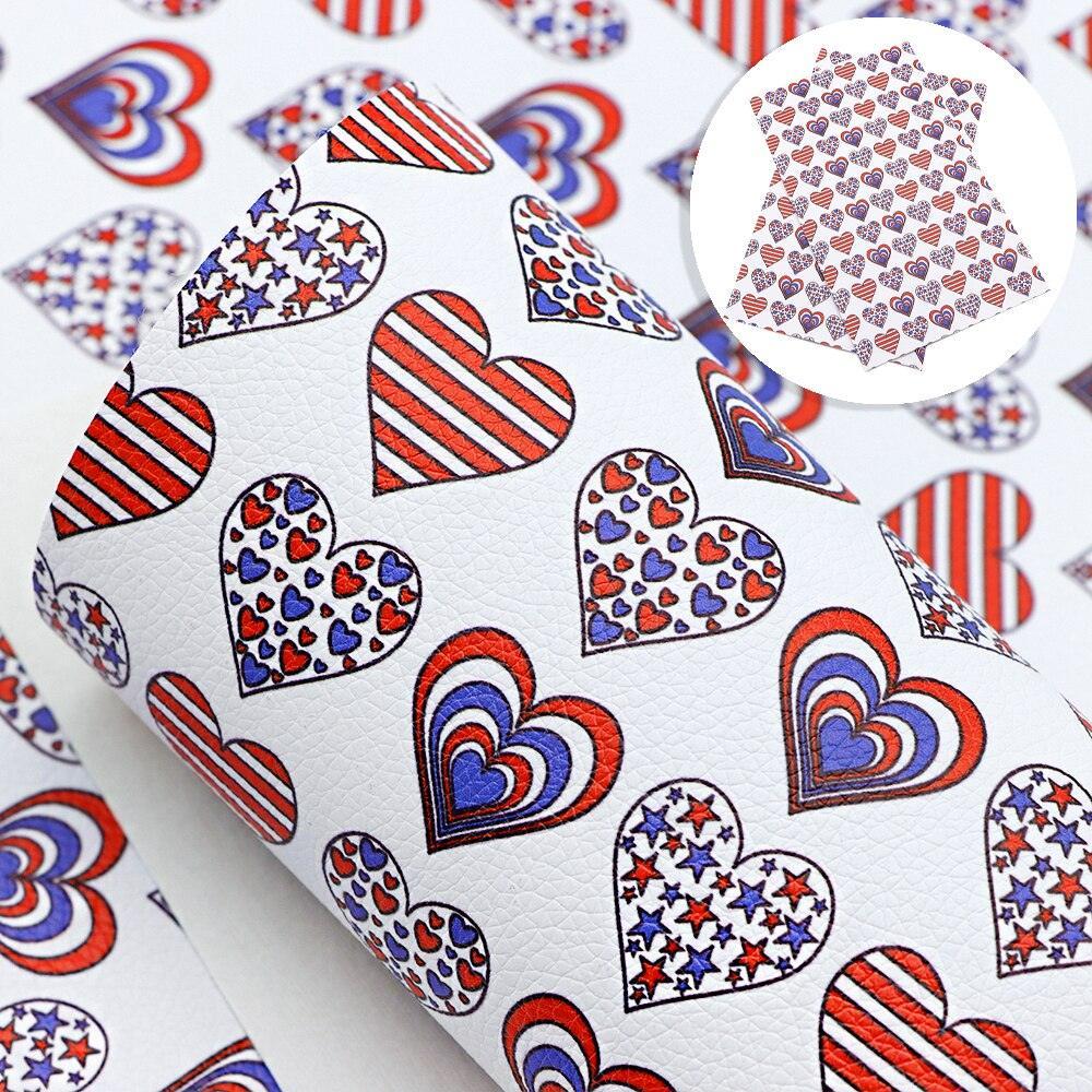 Lisslune | Patriotic Synthetic Leather Craft Material - 20*33cm