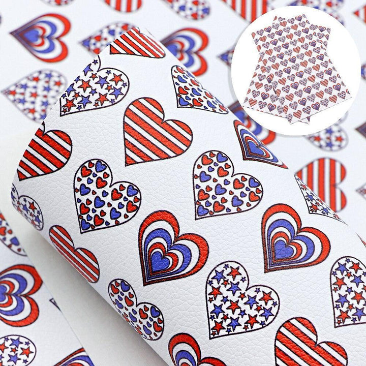 Lisslune | Patriotic Synthetic Leather Craft Material - 20*33cm