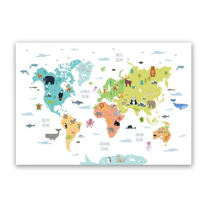 Lisslune | World map canvas poster
