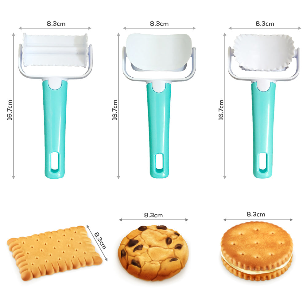 Lisslune | 3Pcs Cake Decorating Dough Cutter Roller