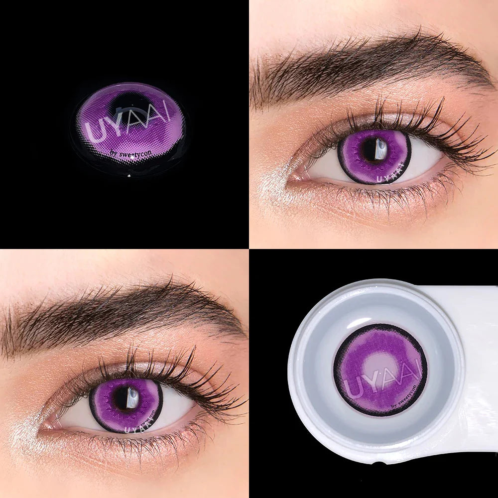 Rynx | 1 Pair Pink Lenses Anime Accessories Colored Contact Lenses Anime Lenses Spider Lenses Purple Lenses Cosplay Lenses