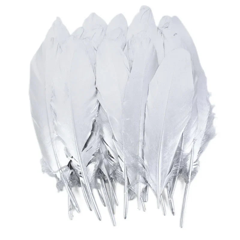 Rynx 10/20 pcs. Gold dipped feather Natural goose turkey feathers for wedding party gift box cake decoration balloon filler DIY crafts