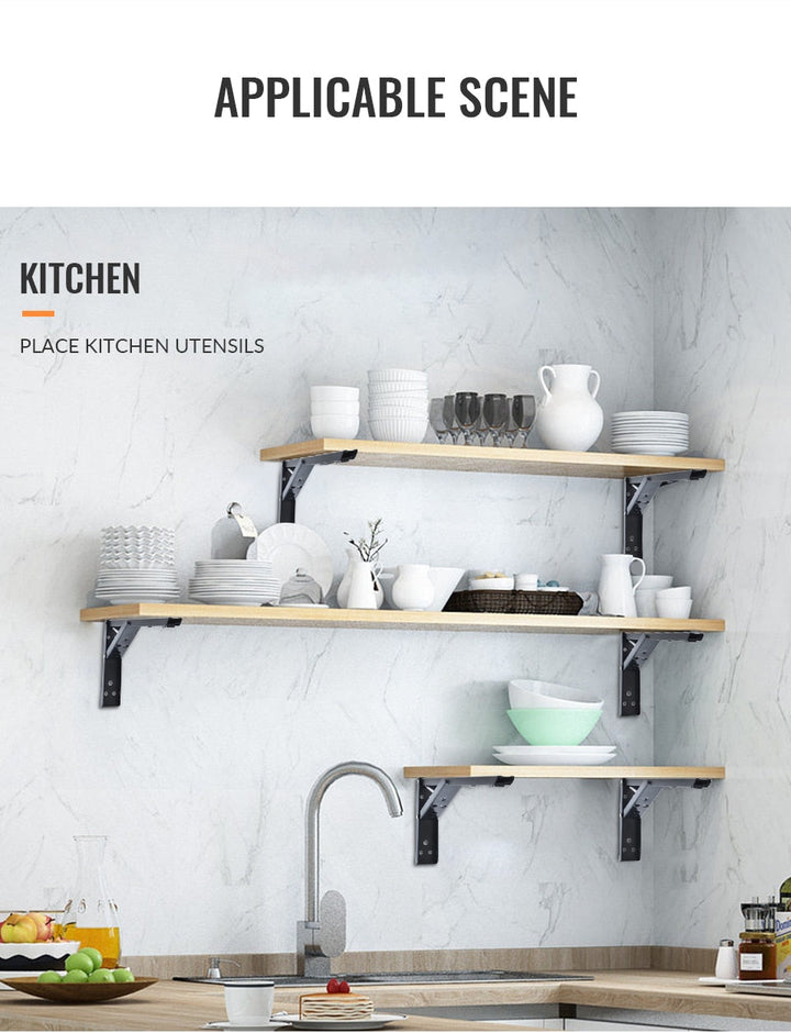 Lisslune | Wall-Mounted Foldable Shelf Organizer Bracket