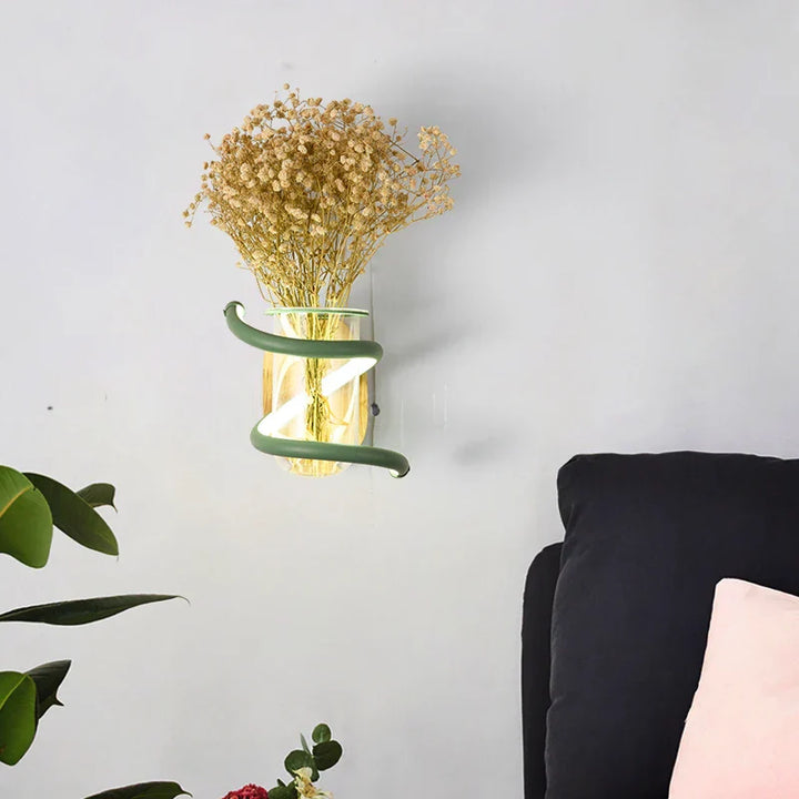Lisslune | Nordic Unique Wooden Outdoor Wall Vase Lamp