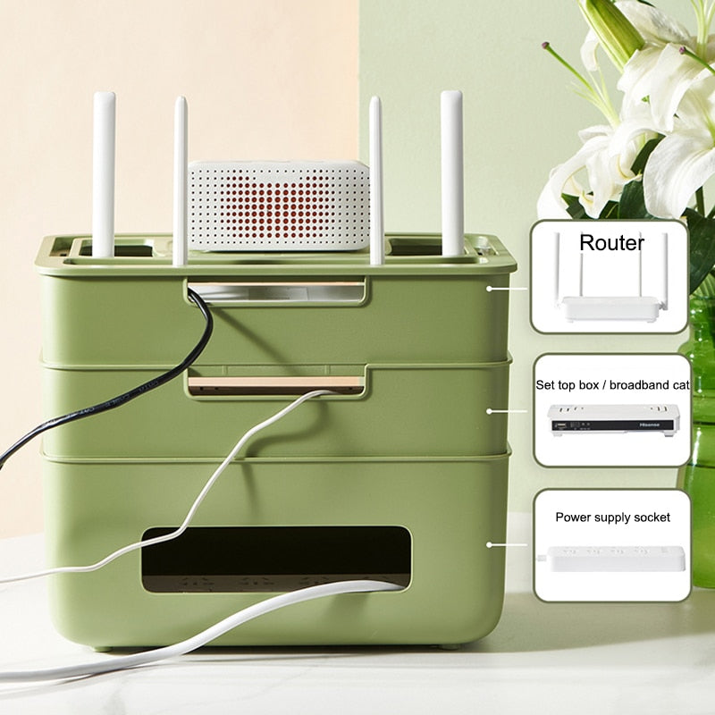 Lisslune | Nordic Stackable Modem Holder Cable Organizer