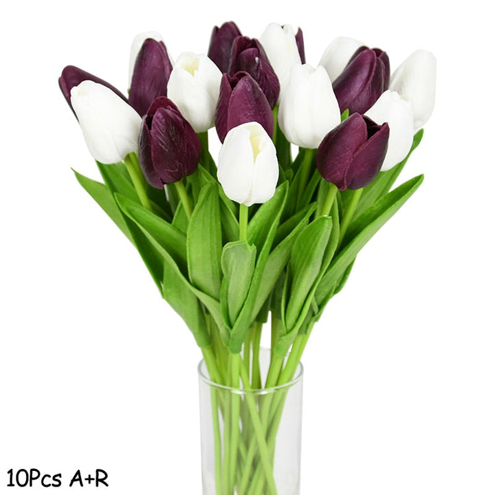 Lisslune | Artificial Flower Bouquet with Tulips, Decoration (10 Pieces)