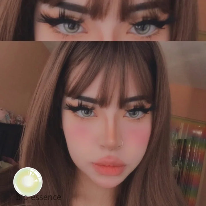 Rynx | 1 Pair Colored Contact Lenses Natural Eyes Contact Brown Lenses Blue Lenses Cat Eye Lenses Monet Gray Eye Lens Annual Sale