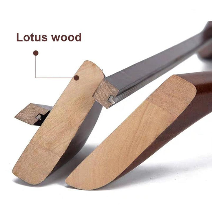 Lisslune | Elegant Botanica Lotus Wood Suit Hanger Collection with Wide Shoulders and Non-Slip Rod