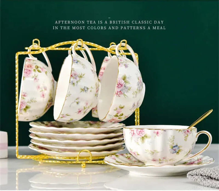 Lisslune | Elegant Bone China Porcelain Coffee Cup - Luxurious and Unique Design