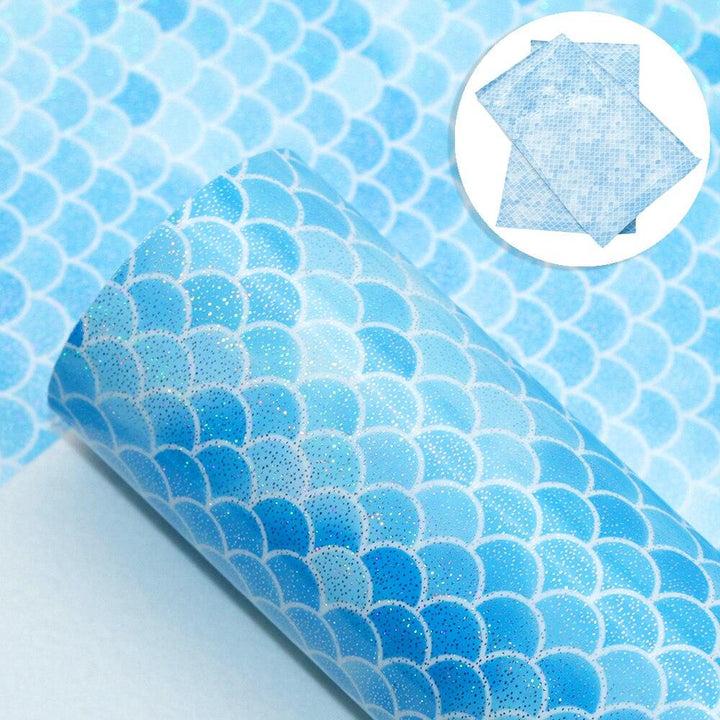 Lisslune | Enchanting Mermaid Shub Laser Engraved Synthetic Leather Craft Sheet for Creative Projects