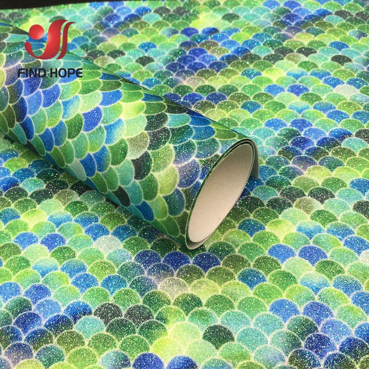 Lisslune | Glittery Rainbow Craft Fabric - 20x30cm Iridescent Art Supplies