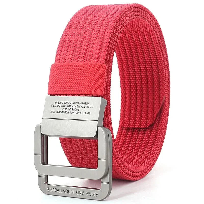 Lisslune | Unisex Canvas Belt – Double Metal Ring Buckle, Adjustable