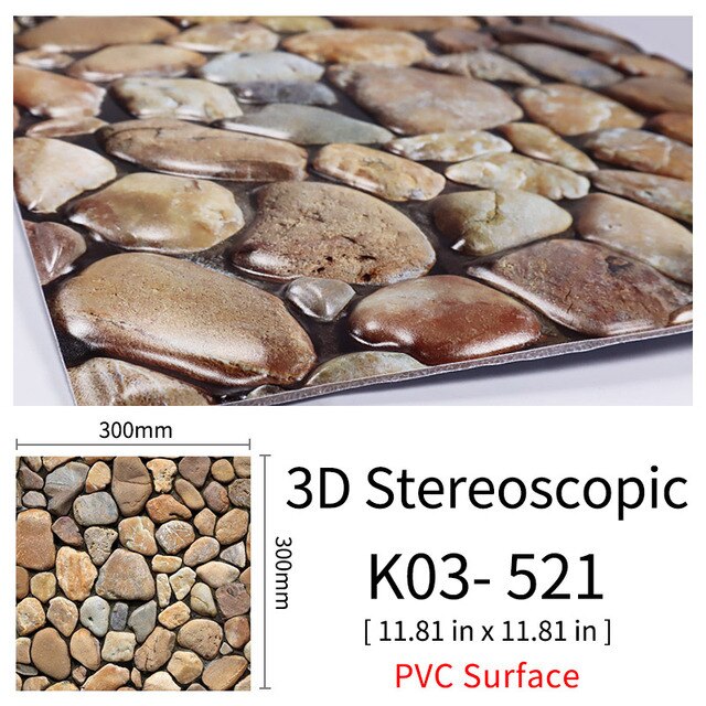 Lisslune | 3D Self-Adhesive Cobblestone Wall Stickers