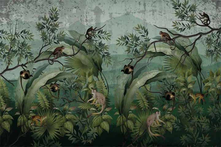 Lisslune | Elegant Monochrome 3D Banana Leaf Wallpaper for Stunning Living Spaces