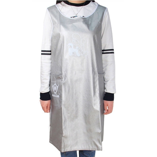 Sleeveless Pet Apron Beauty Dress Pet Care Hairdresser Coat Waterproof Clothing Pet Shop Aprons, M, Length: 93cm (Silver)