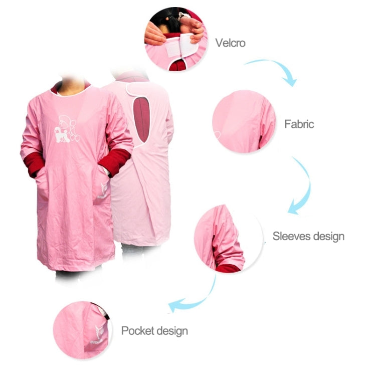 Sleeveless Pet Apron Beauty Dress Pet Care Hairdresser Coat Waterproof Clothing Pet Shop Aprons, M, Length: 93cm (Silver)