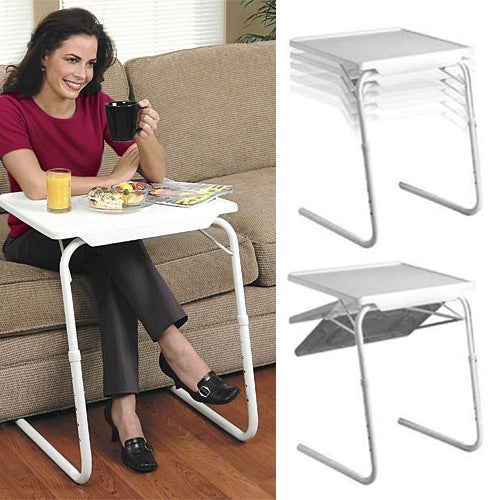 Lisslune | Plastic pad steel tube holder lift bar foldable portable multifunctional laptop table, height adjustable: 53-74cm, angle adjustable: 30 degrees / 60 degrees / 90 degrees / 180 degrees