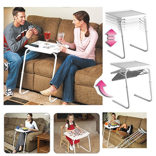 Lisslune | Plastic pad steel tube holder lift bar foldable portable multifunctional laptop table, height adjustable: 53-74cm, angle adjustable: 30 degrees / 60 degrees / 90 degrees / 180 degrees