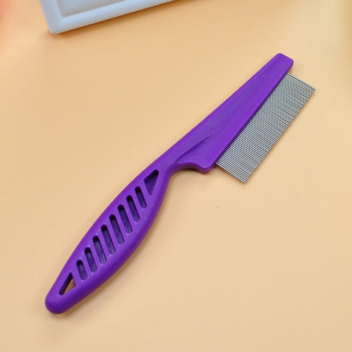 5 PCS Pet Cat Dog Accessories Combs Fine-toothed Stainless Steel Needle Flea Removal Combs, Length: 14cm (Purple)