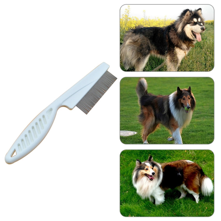 5 PCS Pet Cat Dog Accessories Combs Fine Tooth Stainless Steel Needle Flea Removal Combs, Length: 14cm (White)