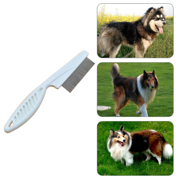 5 PCS Pet Cat Dog Accessories Combs Fine Tooth Stainless Steel Needle Flea Removal Combs, Length: 14cm (White)