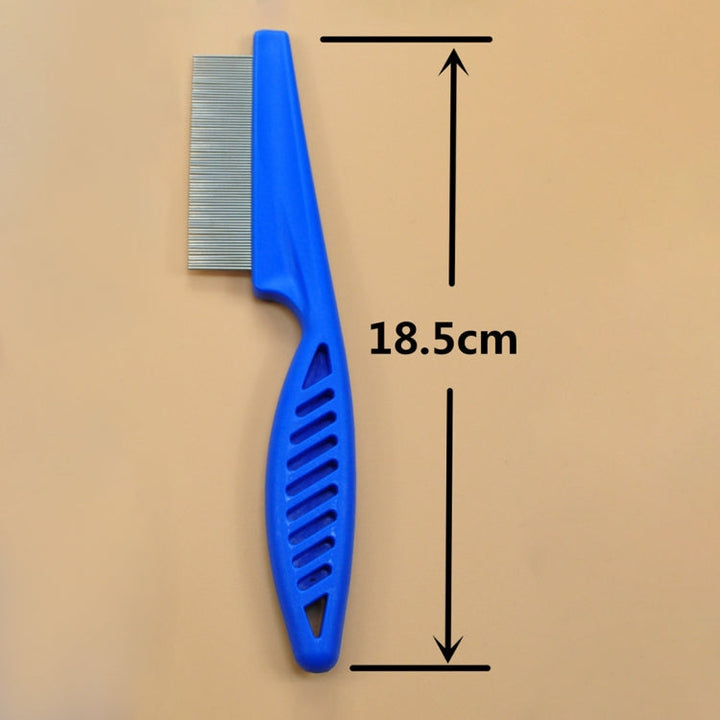 5 PCS Pet Cat Dog Accessories Combs Fine-Toothed Stainless Steel Needle Flea Removal Combs, Length: 18.5cm (Blue)