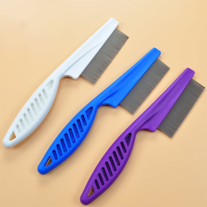 5 PCS Pet Cat Dog Accessories Combs Fine-Toothed Stainless Steel Needle Flea Removal Combs, Length: 18.5cm (Blue)