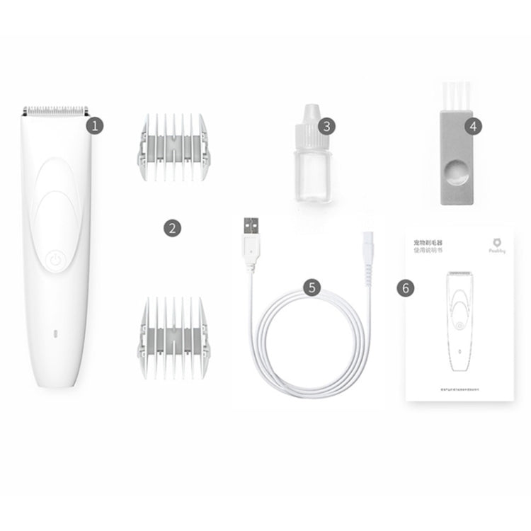 Original Xiaomi Youpin Pawbby Dog Professional Shaver Pet Care Clippers Electric Rechargeable Safety Haircut Machine (White)