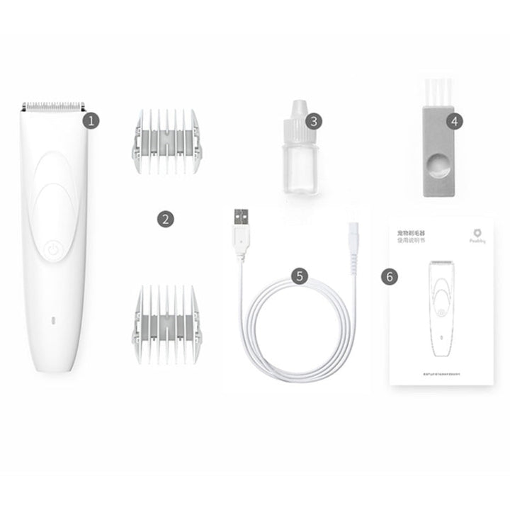 Original Xiaomi Youpin Pawbby Dog Professional Shaver Pet Care Clippers Electric Rechargeable Safety Haircut Machine (White)