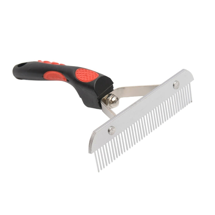 Big Dog Hair Combs Stainless Steel Pet Care Rake Comb Rubber Handle Hairdressing Tool, Size: 17.0x16.0cm
