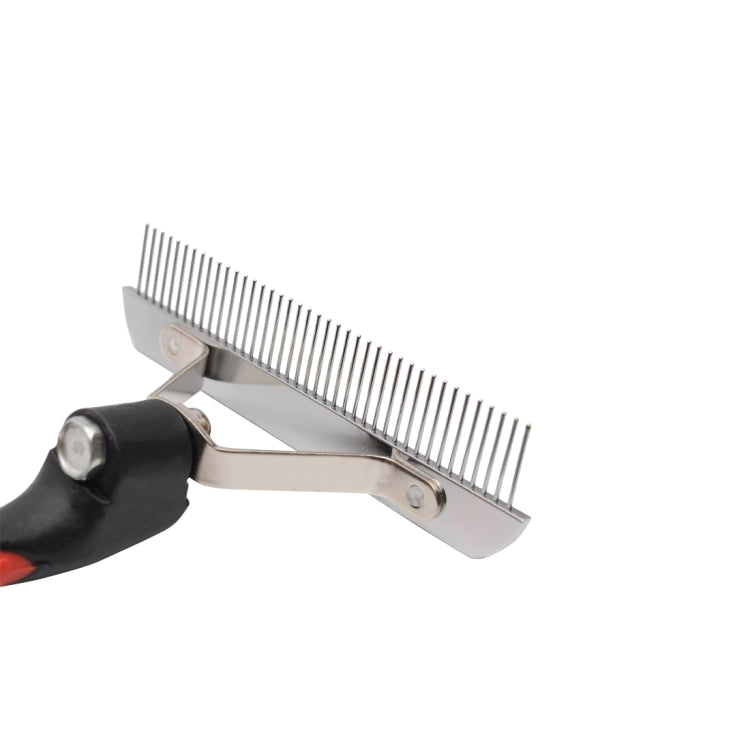 Big Dog Hair Combs Stainless Steel Pet Care Rake Comb Rubber Handle Hairdressing Tool, Size: 17.0x16.0cm
