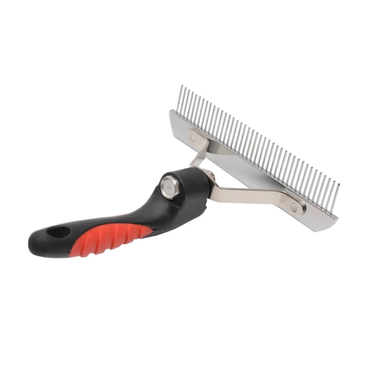 Big Dog Hair Combs Stainless Steel Pet Care Rake Comb Rubber Handle Hairdressing Tool, Size: 17.0x16.0cm