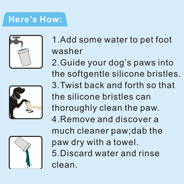 Pet Antiseptic Products Silicone Wash Feet Cleaning Cup Size: L(Blue)