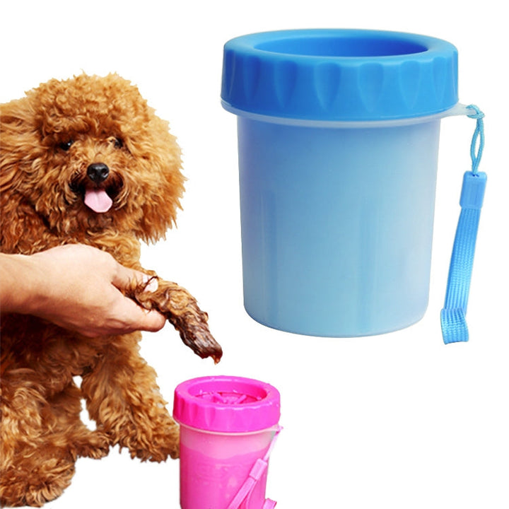 Pet Antiseptics Products Silicone Wash Feet Cleaning Cup Size: S(Blue)