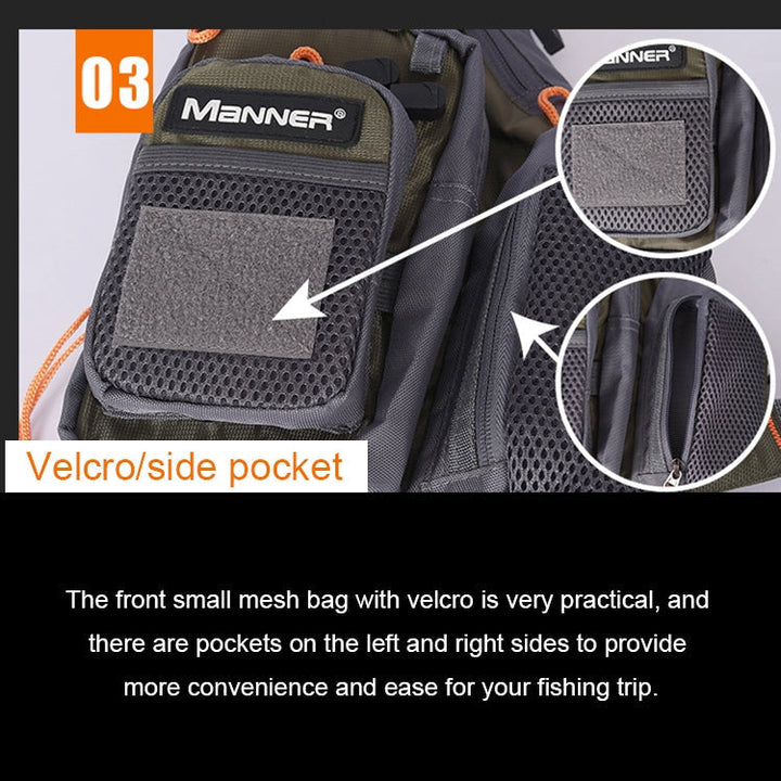 Lisslune | MEN Outdoor Multifunctional Fishing Vest Life Jacket (Gray)