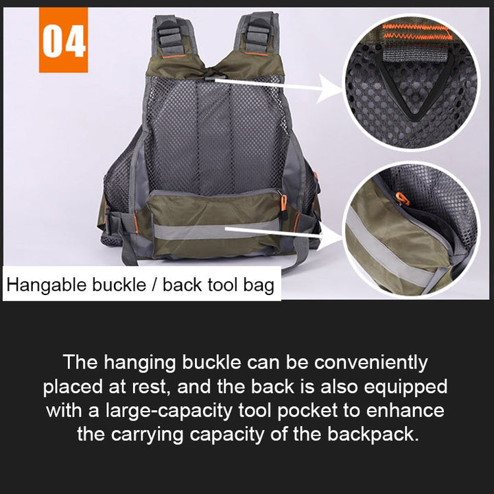 Lisslune | MEN Outdoor Multifunctional Fishing Vest Life Jacket (Gray)