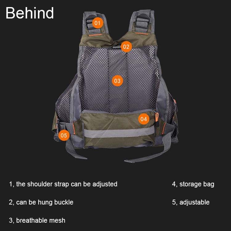 Lisslune | MEN Outdoor Multifunctional Fishing Vest Life Jacket (Gray)