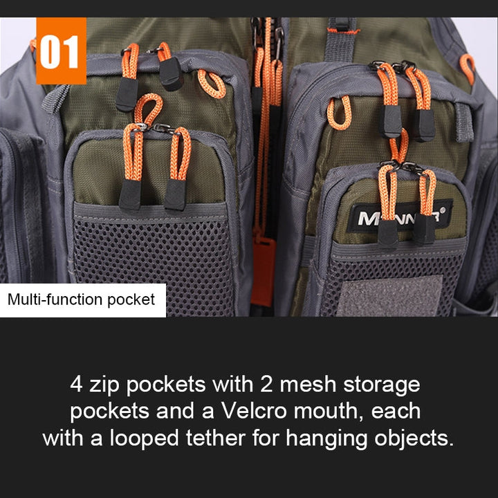 Lisslune | MEN Outdoor Multifunctional Fishing Vest Life Jacket (Gray)