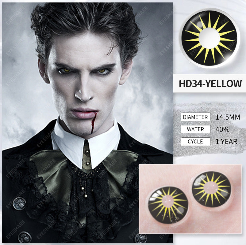 Rynx Cosplay HD34-YELLOW 14.5mm 1 Pair | 1 Year