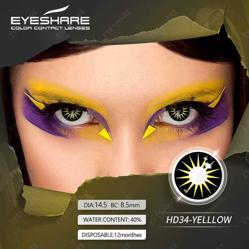 Rynx Cosplay HD34-YELLOW 14.5mm 1 Pair | 1 Year
