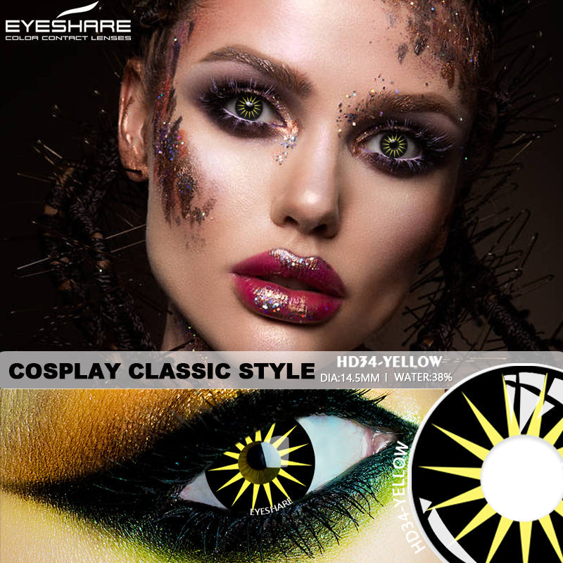 Rynx Cosplay HD34-YELLOW 14.5mm 1 Pair | 1 Year