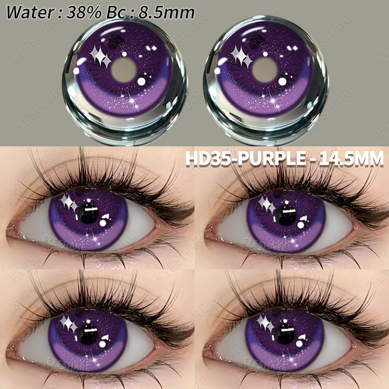 Rynx Cosplay HD35 Purple 14.5mm 1 Pair | 1 Year