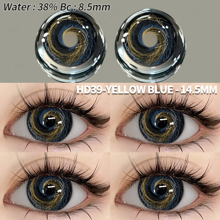 Rynx Cosplay HD39 Yellow Blue 14.5mm 1 Pair | 1 Year