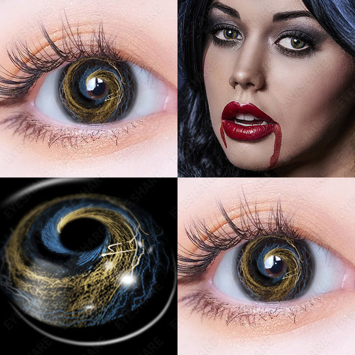 Rynx Cosplay HD39 Yellow Blue 14.5mm 1 Pair | 1 Year